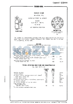 6BW4 datasheet - DOUBLE DIODE MINIATURE TYPE