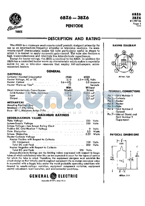 6BZ6 datasheet - PENTODE