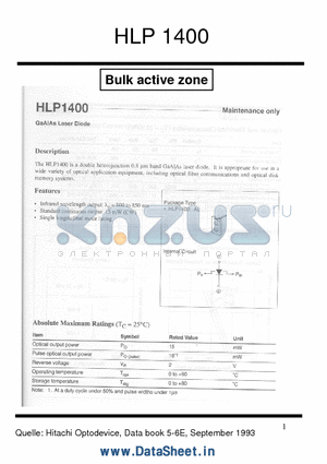 HLP1400 datasheet - Bulk active zone