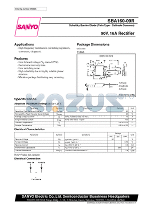 SBA160-09R datasheet - 90V, 16A Rectifier