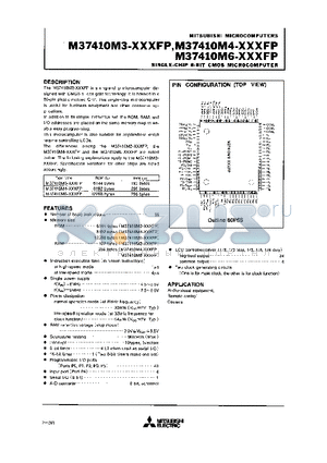 M37410M4-XXXFP datasheet - SINGLE CHIP 8 BIT CMOS MICROCOMPUTER