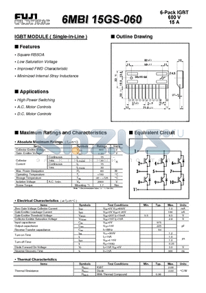 6MBI15GS-060 datasheet - IGBT (600V 15A)