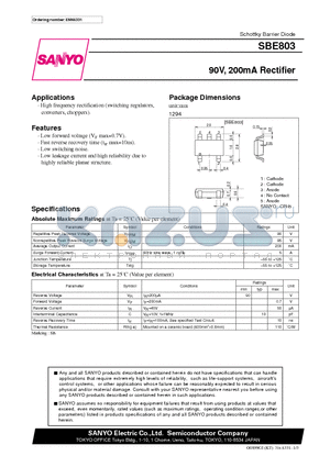 SBE803 datasheet - 90V, 200mA Rectifier