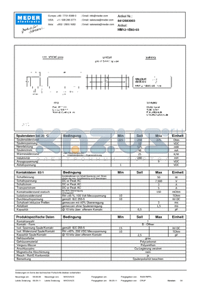 HM12-1B83-03_DE datasheet - (deutsch) HM Reed Relay