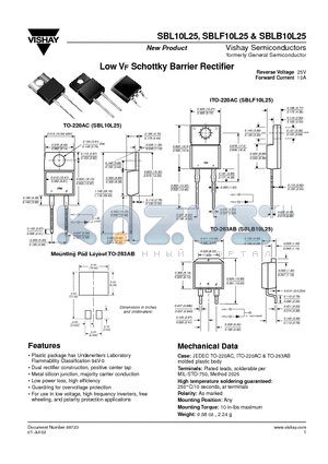 SBLF10L25 datasheet - Low VF Schottky Barrier Rectifier