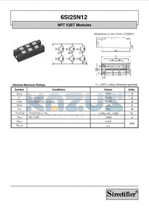 6SI25N12 datasheet - NPT IGBT Modules