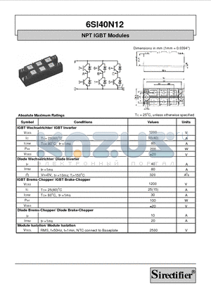 6SI40N12 datasheet - NPT IGBT Modules