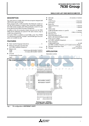 M37630E4FS datasheet - SINGLE-CHIP 8-BIT CMOS MICROCOMPUTER