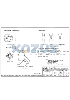 7XF0206-S3M datasheet - DUAL SURFACE MOUNT INDUCTOR