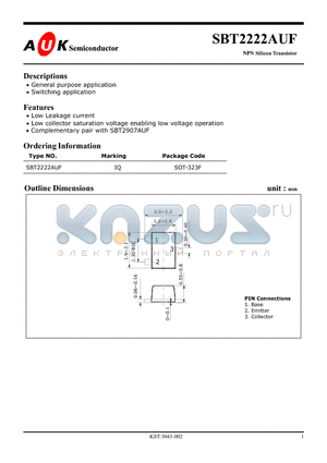 SBT2222AUF datasheet - NPN Silicon Transistor