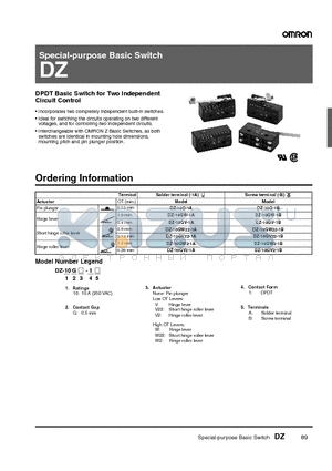 DZ-10GV22-1A datasheet - Special-purpose Basic Switch