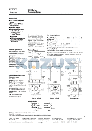 7000-2B-380 datasheet - 7000 Series Frequency Sensor