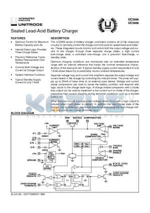 UC3906 datasheet - Sealed Lead-Acid Battery Charger