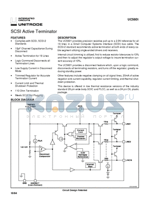 UC5601DWPTRG4 datasheet - SCSI Active Terminator