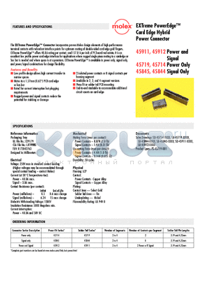 45714 datasheet - EXTreme PowerEdge Card Edge Hybrid Power Connector
