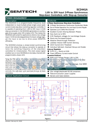 SC2441A_09 datasheet - 1.8V to 20V Input 2-Phase Synchronous Step-down  Controllers  with  Step-up  Converter