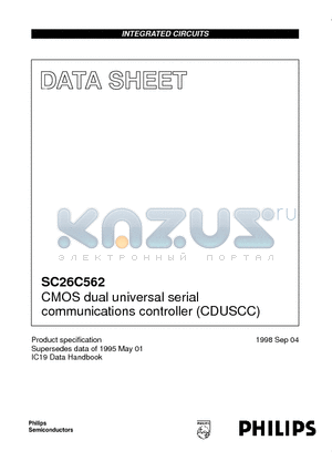 SC26C562C1N datasheet - CMOS dual universal serial communications controller CDUSCC