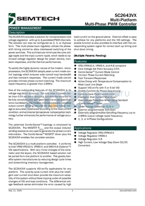 SC2643VXEVB datasheet - Multi-Platform Multi-Phase PWM Controller