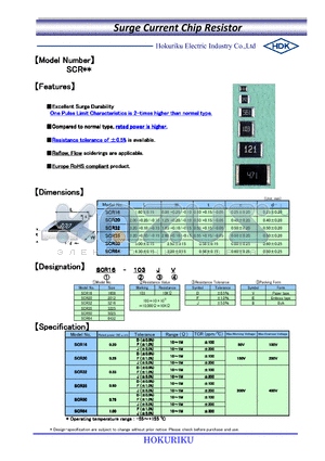 E011409 datasheet - Surge Current Chip Resistor