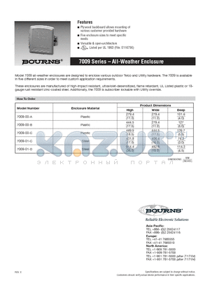 7009-00-C datasheet - All-Weather Enclosure