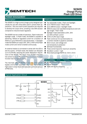 SC605EVB datasheet - Charge Pump Flash LED Driver