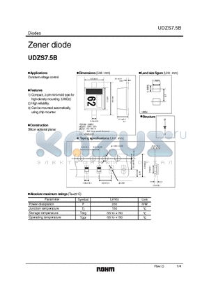 UDZS7.5B datasheet - Zener diode