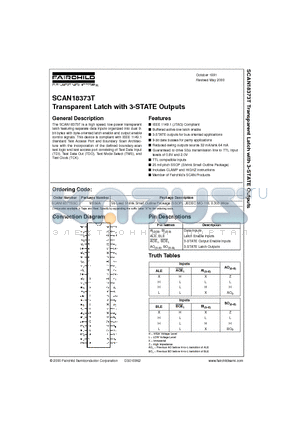 SCAN18373T datasheet - Transparent Latch with 3-STATE Outputs