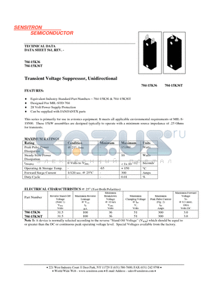 704-15K36T datasheet - Transient Voltage Suppressor, Unidirectional