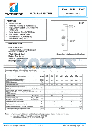 UF3006 datasheet - ULTRA-FAST RECTIFIER