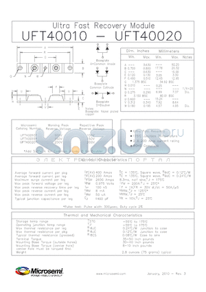 UFT40010_10 datasheet - Ultra Fast Recovery Module