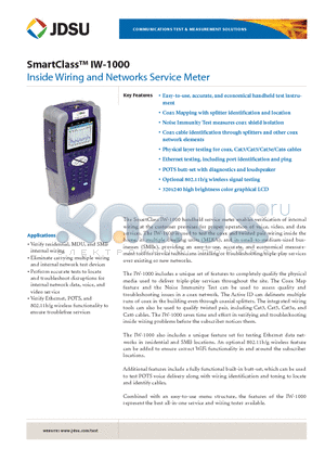 SCIWWIFI datasheet - Inside Wiring and Networks Service Meter