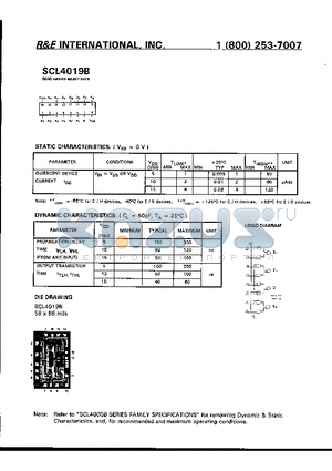 SCL4019B datasheet - QUAD AND-OR SELECT GATE