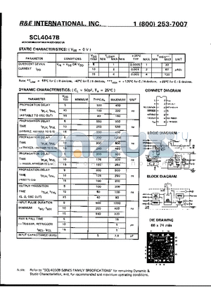 SCL4047B datasheet - MONOSTABLE/ASTBLE MULTIVIBRATOR