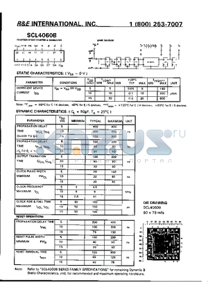 SCL4060B datasheet - FOURTEEN STAGE COUNTER AND OSCILLATOR