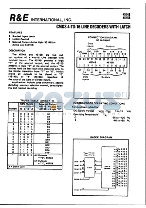 SCL4515B datasheet - CMOS 4-TO-16 LINE DECODERS WITH LATCH