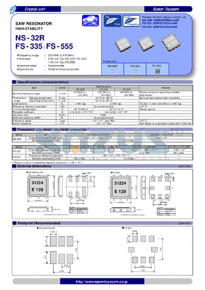 NS-32R datasheet - SAW RESONATOR