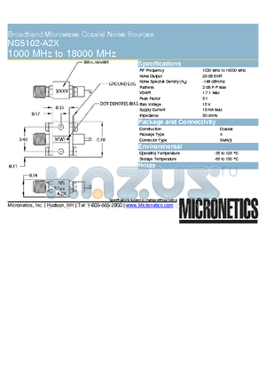 NS5102-A2X datasheet - Broadband Microwave Coaxial Noise Sources 1000 MHz to 18000 MHz