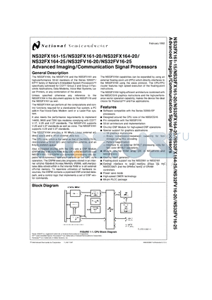 NS32FX164V-15 datasheet - Advanced Imaging/Communication Signal Processors