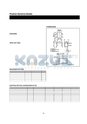 SD-506F datasheet - Position Sensitive Diodes