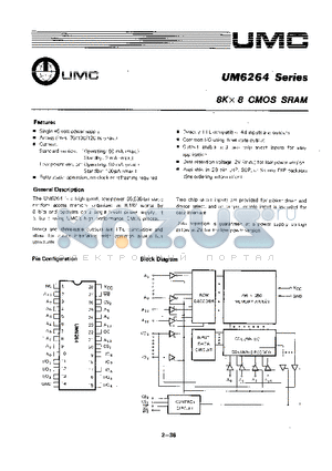 UM6264K-10L datasheet - 8K x 8 CMOS SRAM