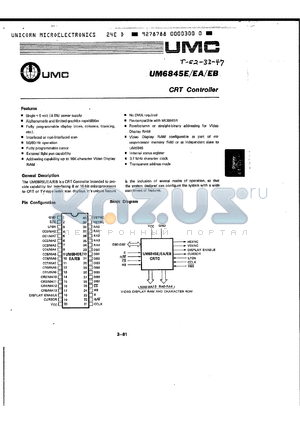 UM6845E datasheet - CRT CONTROLLER