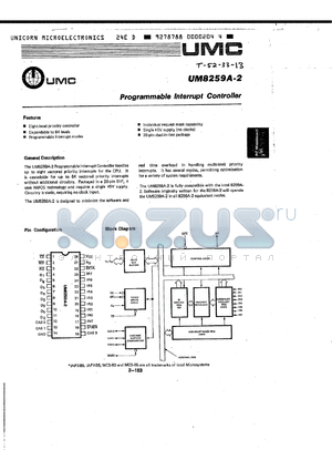 UM8259A-2 datasheet - PROGRAMMABLE INTERRUPT CONTROLLER