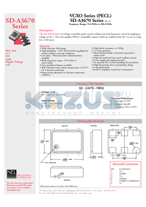 SD-A367C-FREQ datasheet - Frequency Range: 70.0 MHz to 200.0 MHz