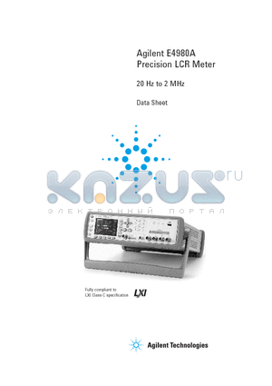 E4980A datasheet - Precision LCR Meter