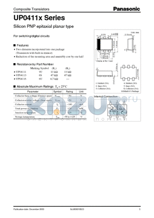 UP04116 datasheet - Silicon PNP epitaxial planar type