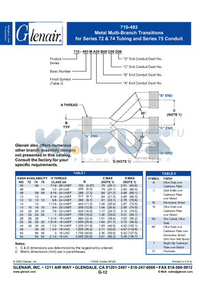 710-493MA24 datasheet - Metal Multi-Branch Transitions