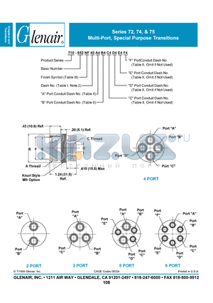 710-652NF datasheet - Multi-Port, Special Purpose Transitions