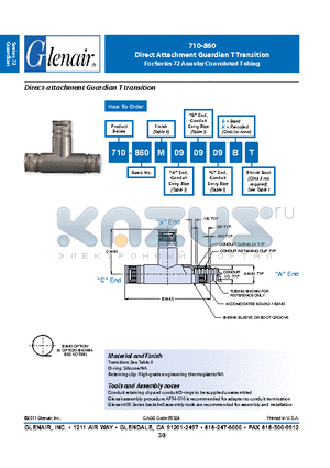 710-860 datasheet - Direct Attachment Guardian T Transition For Series 72 Annular Convoluted Tubing