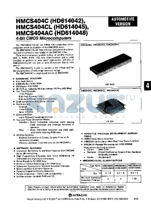 HMCS404C datasheet - 4-Bit CMOS Microcomputers