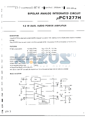 UPC1277H datasheet - 4.2W DUAL AUDIO POWER AMPLIFIER